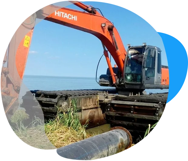Плавающий экскаватор Hitachi ZX200 RIVER