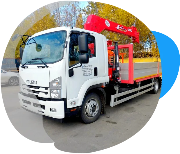 Манипулятор ISUZU, стрела 4 тонны, борт 6 тонн